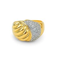 Anello da donna in oro giallo e bianco con zirconi – 8.80 g – Misura 18 – Idee Preziose dal 1987 - IP.AK18M/10